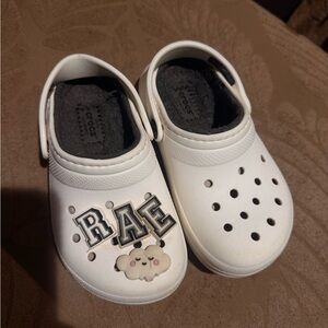 CROCS Kids' White Classic Clog with Decorative Charms